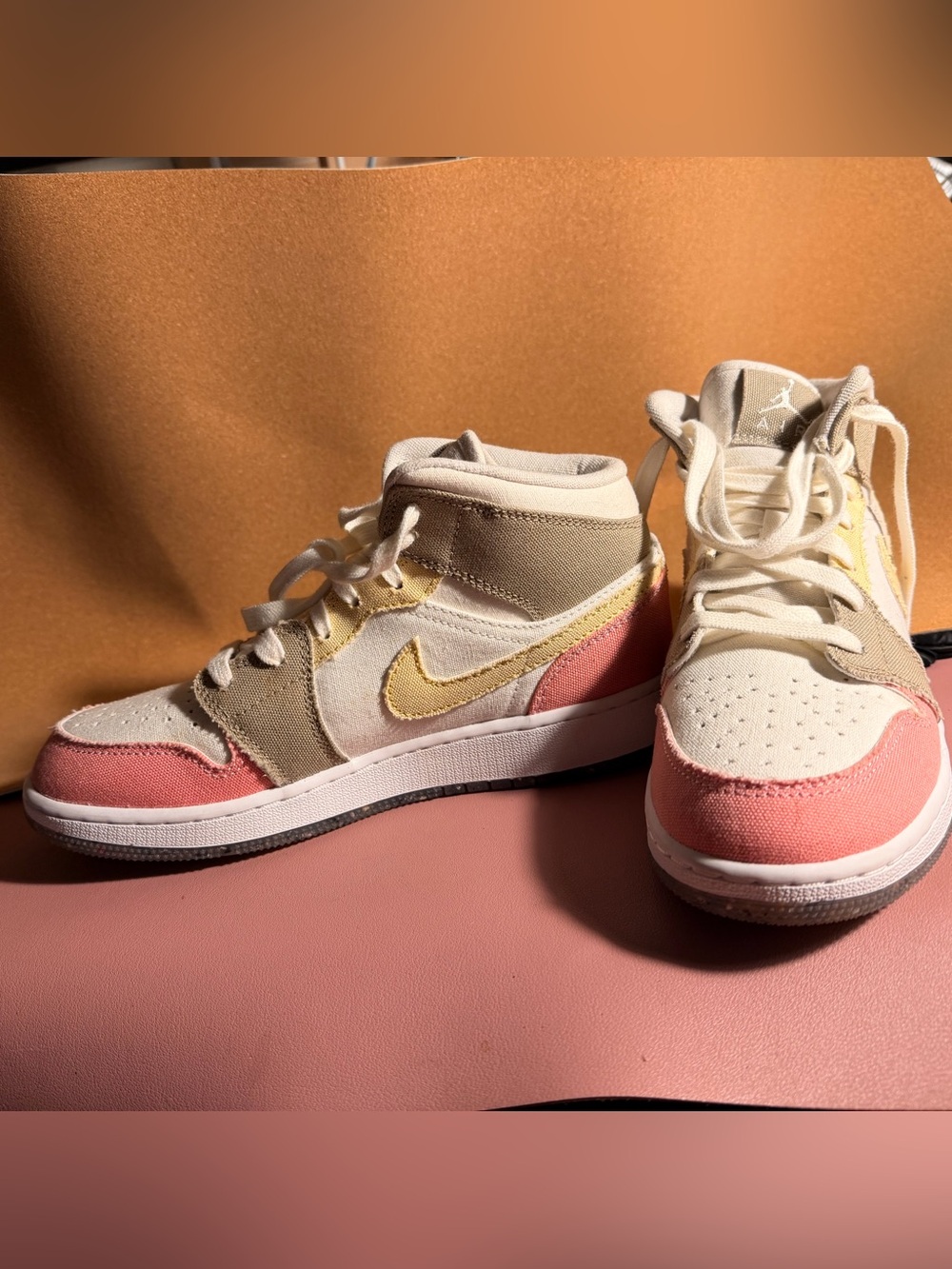 Nike pastel Air Jordan Low-Top Sneakers in Pink, Cream & Beige